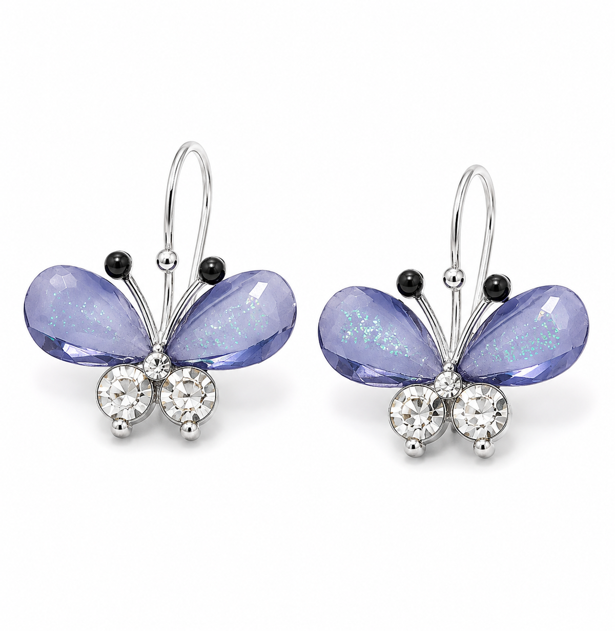 Vistaras Butterfly Crystal Hoop Earrings