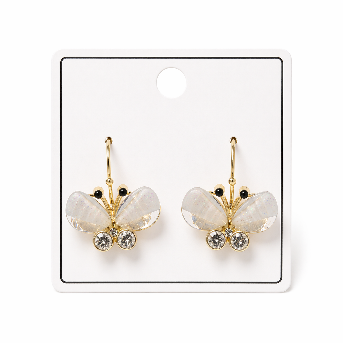 Vistaras Butterfly Crystal Hoop Earrings